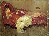 The Farewell Note Paintings - Note in Red The Siesta by James Abbott McNeill Whistler